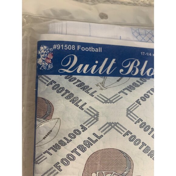 Football-Themed Quilt Blocks Kit 17-1/4" x 17-1/4" Made In USA By Fairway Needle - Picture 9 of 12